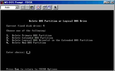 Windows fdisk