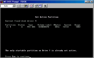Windows fdisk