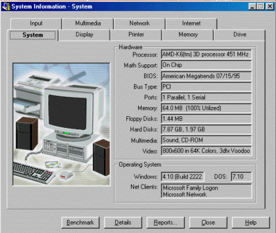 Norton SystemWorks 2000, System Information Utility