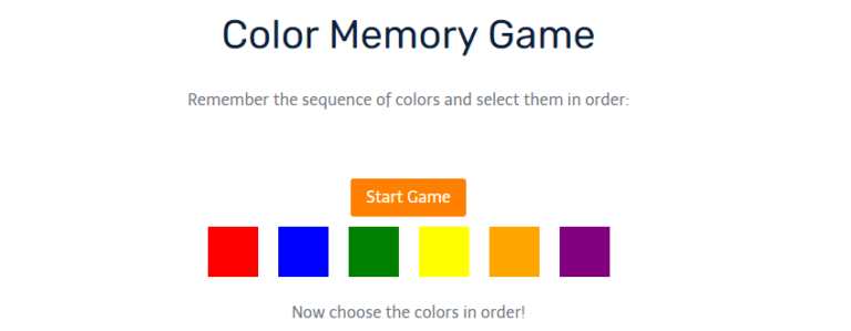 Color Memory Game